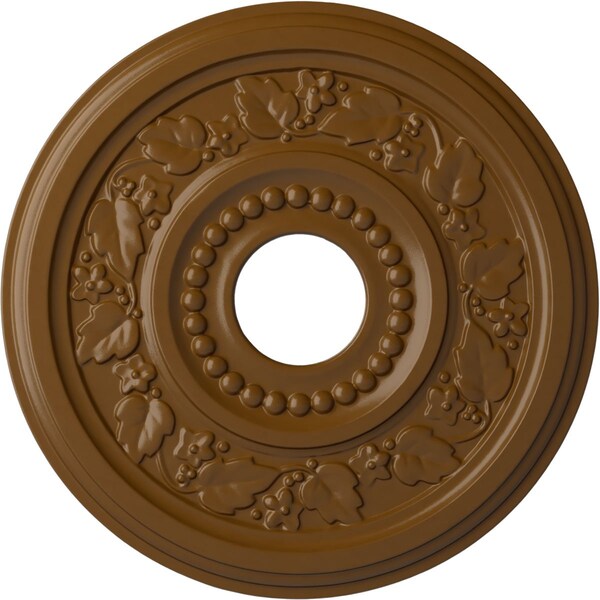Ekena Millwork Genevieve Ceiling Medallion (Fits Canopies up to 3 1/2"), 16 1/8"OD x 3 1/2"ID x 7/8"P, Smokey Topaz CM16GNSTF - main